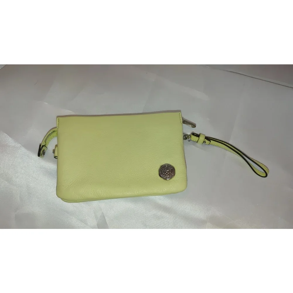 Vince Camuto Camo Leather Wristlet in Golden Apple
